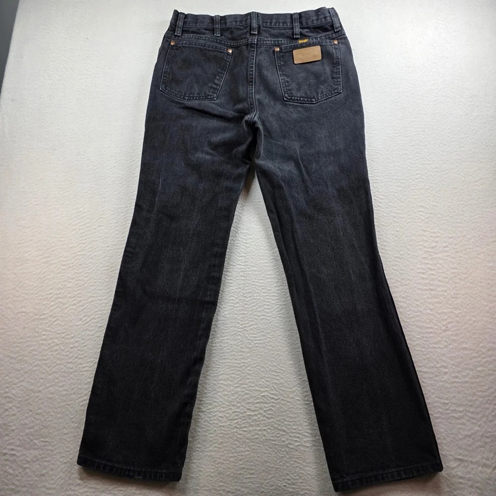Wrangler‎ Cowboy Cut Jeans Mens 33x32 Black Slim Fit 936WBK High Rise Denim